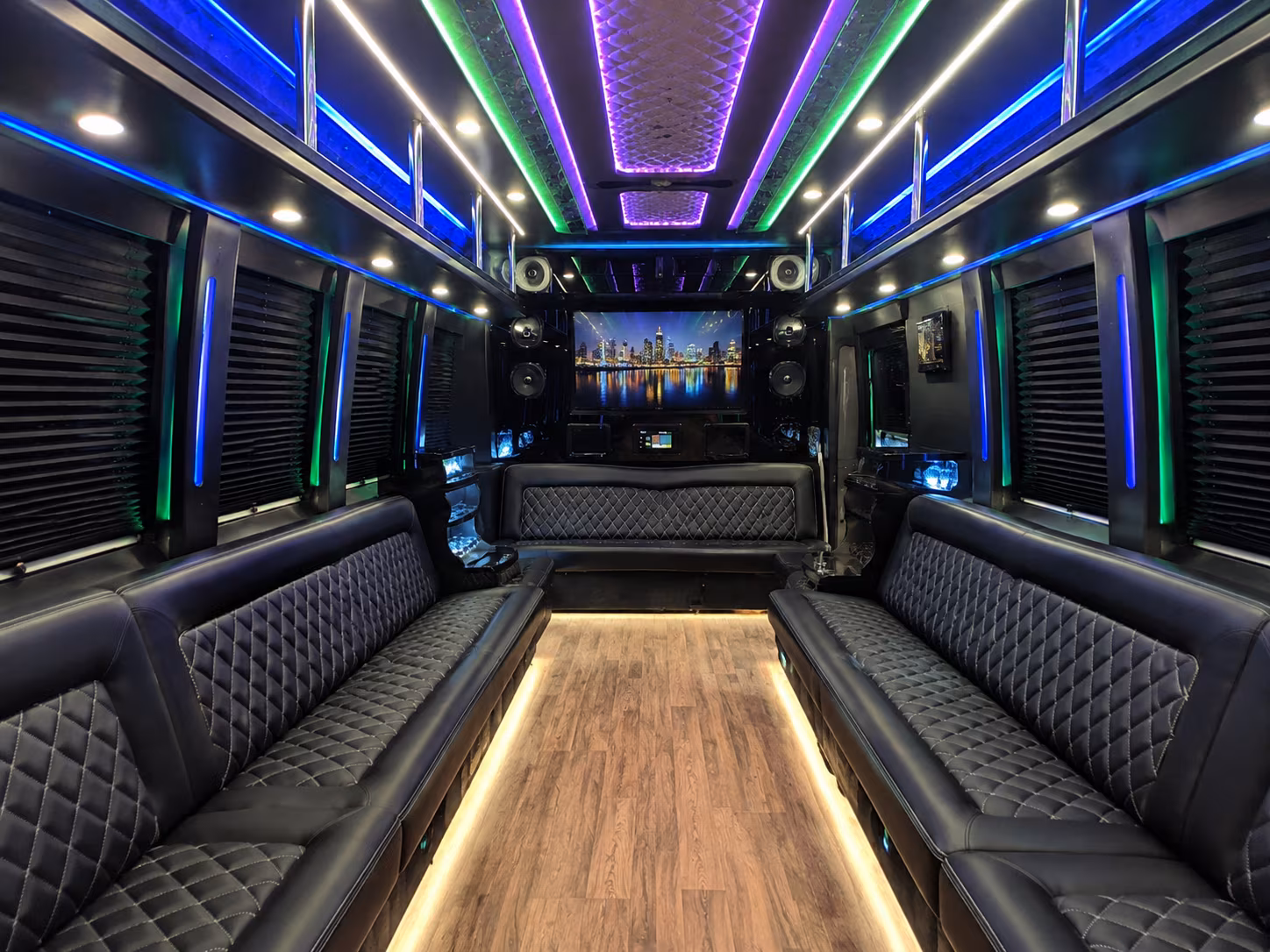 haltom city 25 passenger party bus interior