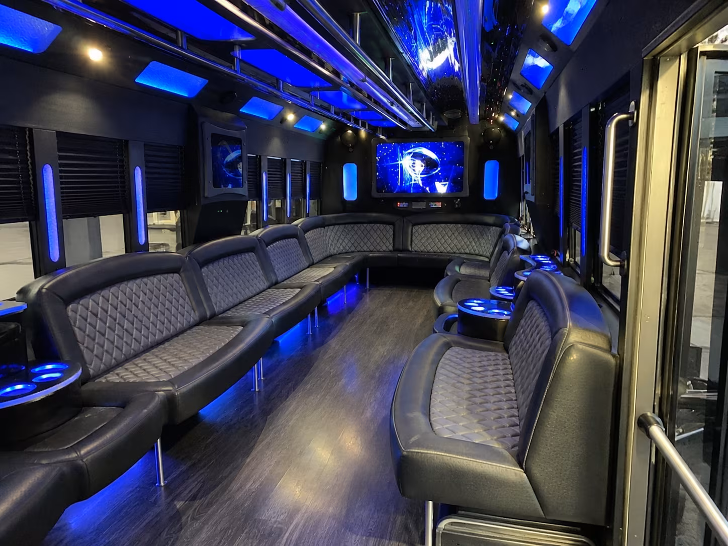 haltom city 28 passenger party bus interior