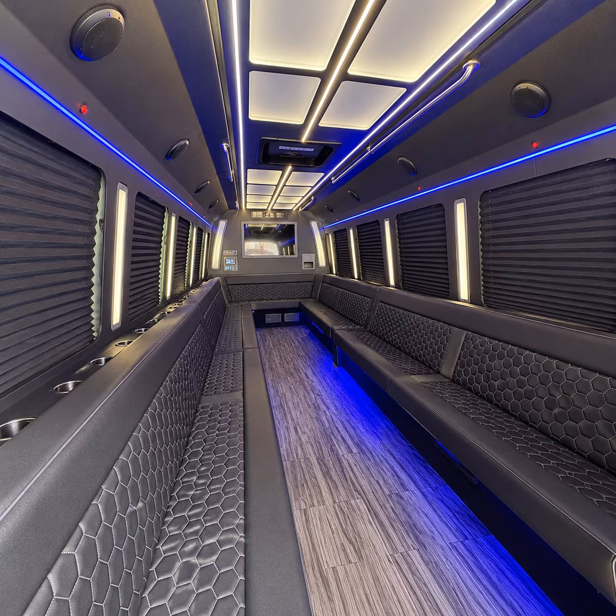 haltom city 30 passenger party bus interior