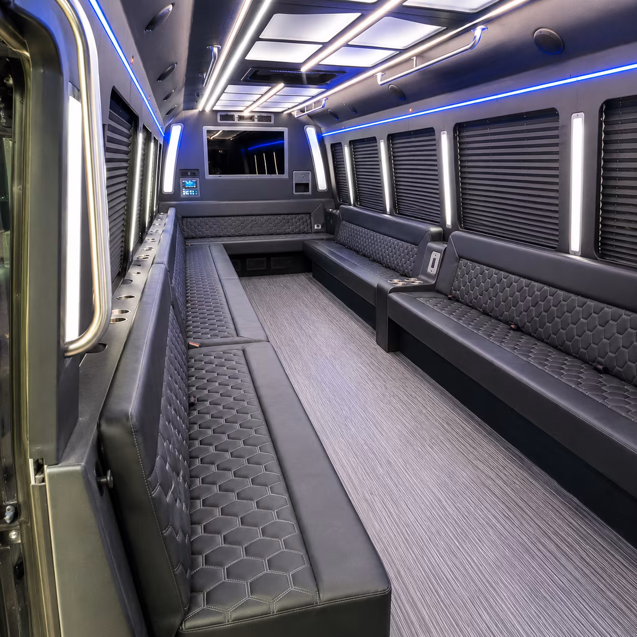 haltom city 40 passenger party bus interior