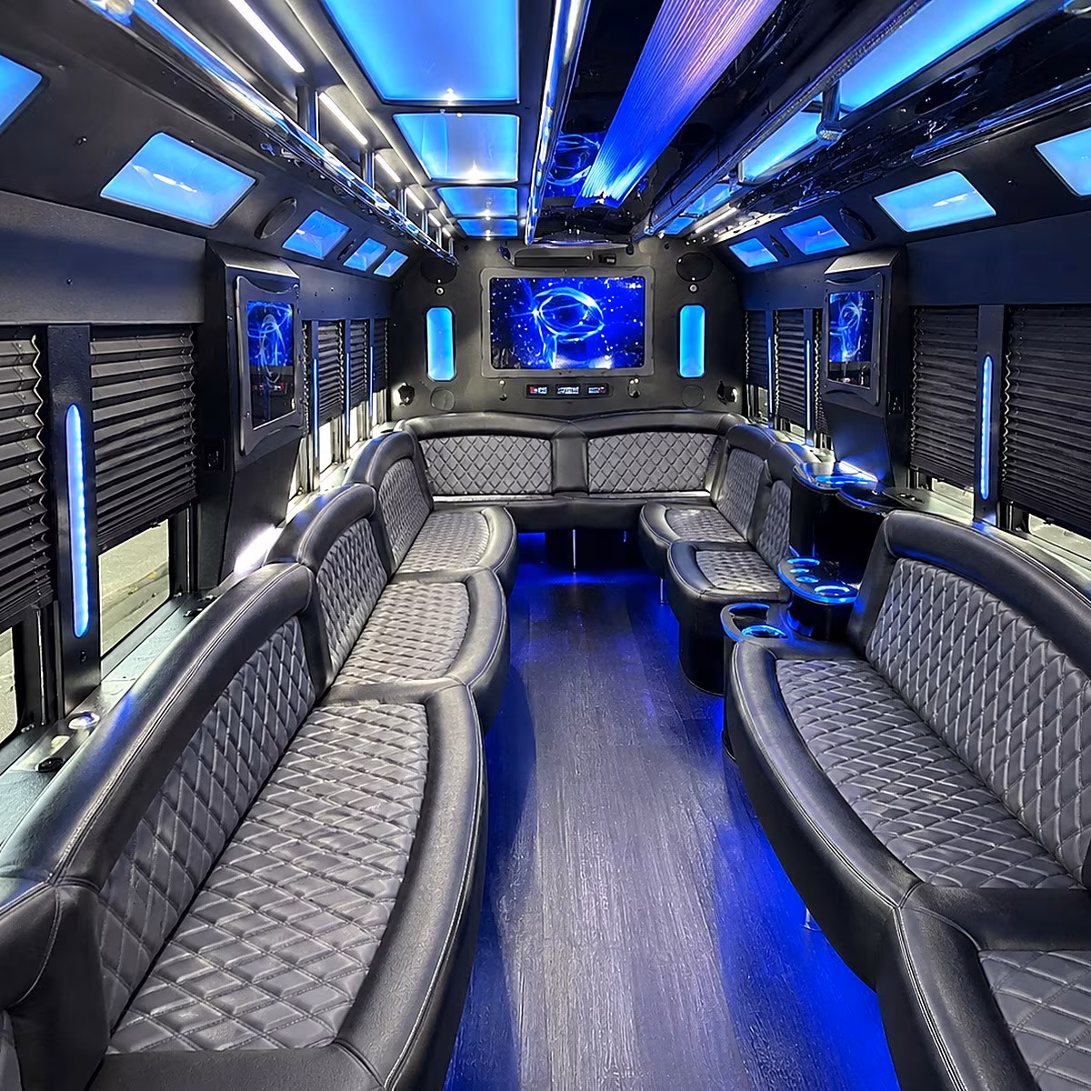 haltom city 50 passenger party bus interior