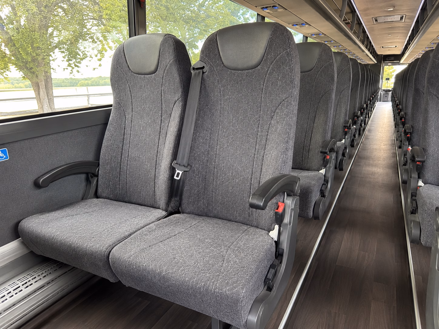 mesquite charter bus rental interior