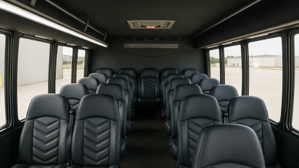 Interior of Charter Bus Company Haltom City's 18 Passenger Minibus in Haltom City
