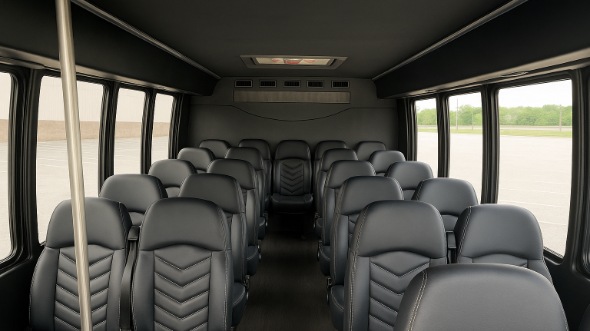 Interior of Charter Bus Company Haltom City's 20 Passenger Mini bus in Haltom City