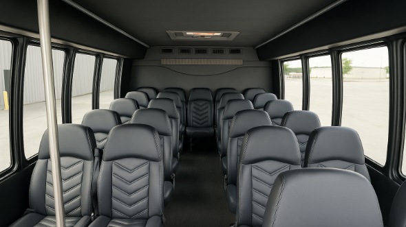 Interior of Charter Bus Company Haltom City's 25 Passenger Mini bus in Haltom City