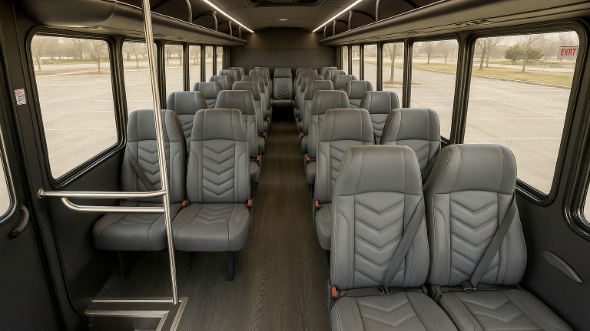 Interior of Charter Bus Company Haltom City's 30 Passenger Minibus in Haltom City