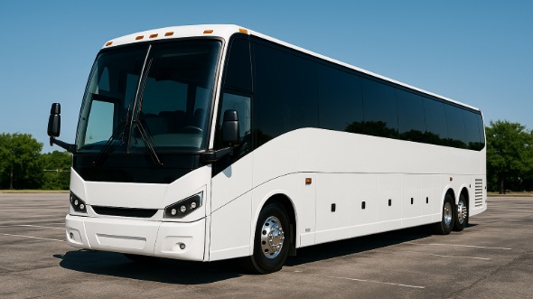 Exterior of Charter Bus Company Haltom City's 50 Passenger Charter Bus in Haltom City