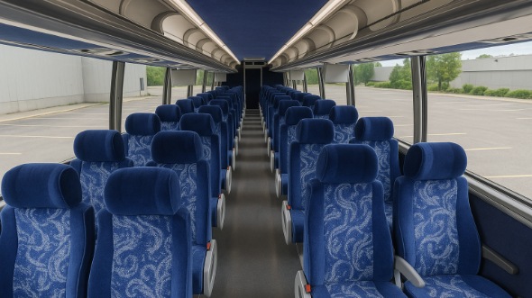 Interior of Charter Bus Company Haltom City's 54 Passenger Charter Bus in Haltom City