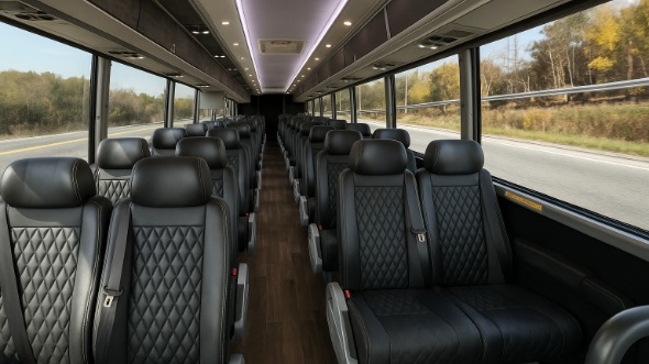 haltom city 25 passenger minibus inside