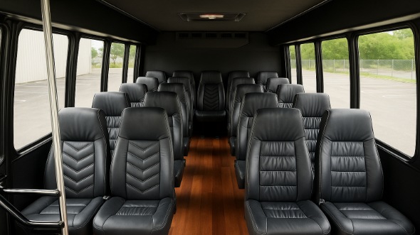haltom city 28 passenger minibus inside