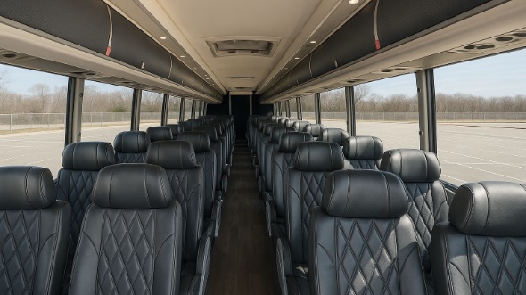 haltom city 54 passenger charter bus inside