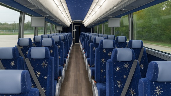haltom city 55 passenger charter bus inside