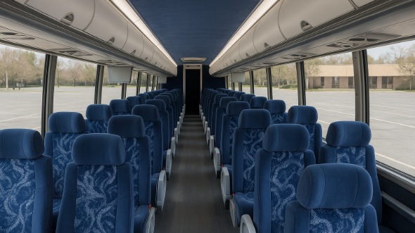 haltom city 56 passenger charter bus inside