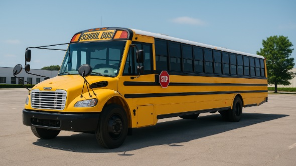 Exterior of Charter Bus Company Haltom City's School Bus in Haltom City
