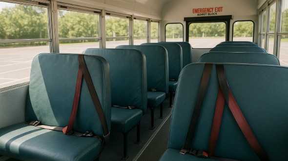 Interior of Charter Bus Company Haltom City's School Bus in Haltom City